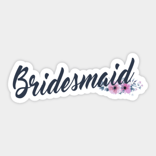 Elegant Bridesmaid Floral Wedding Calligraphy Sticker